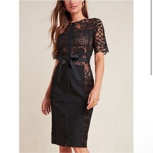 Beguile by Byron Lars x Anthropologie Carissima Black Lace Dress size 16